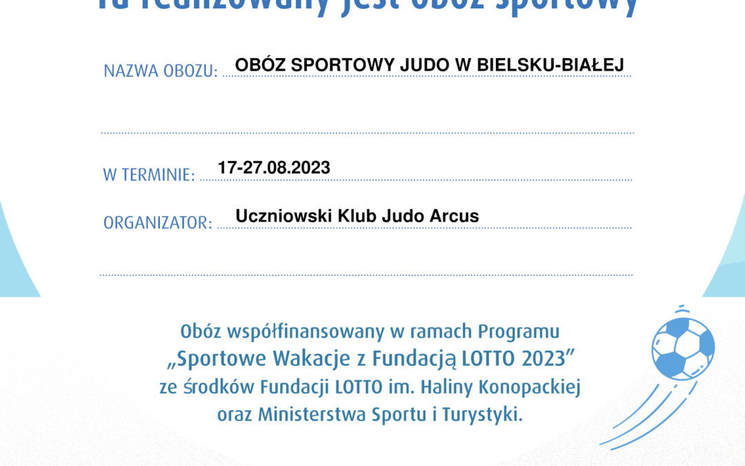 Obóz sportowy judo w Bielsku-Białej 2023